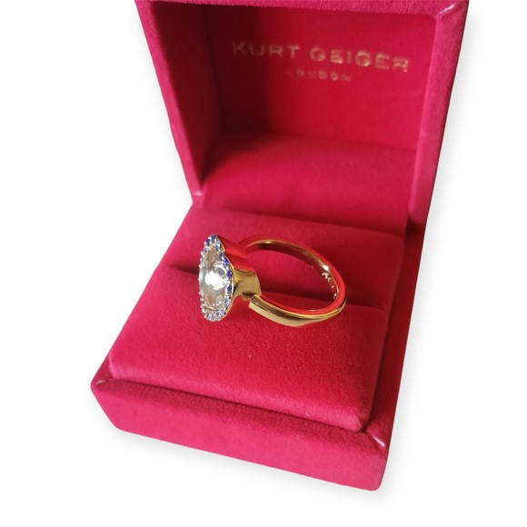Kurt Geiger London Crystal Heart Ring with Blue Accent Stones - Picture 5 of 9
